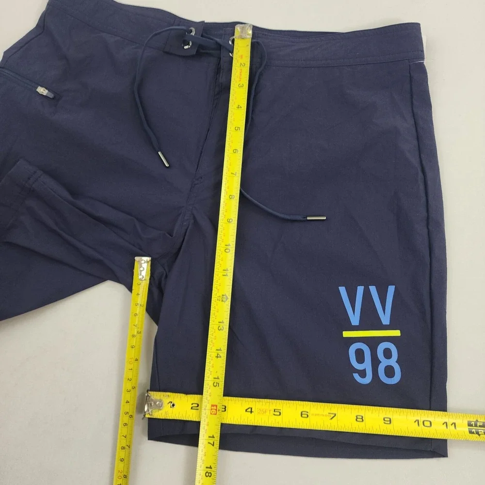 Vineyard Vines Performance VV98 swim trunks shorts W 32 navy pocket zip $98 mens
